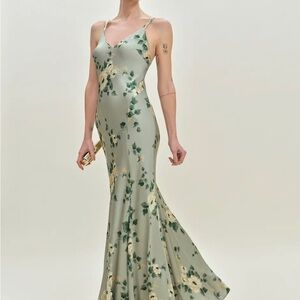 Reformation Tyler Green Floral Satin Maxi